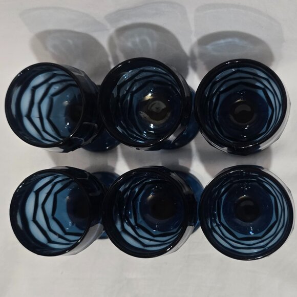 Vtg Viking #6900 Georgian Blue Gray Wine Goblet - Set of 6 - 2 1/2" x 5 1/4" - Picture 4 of 5
